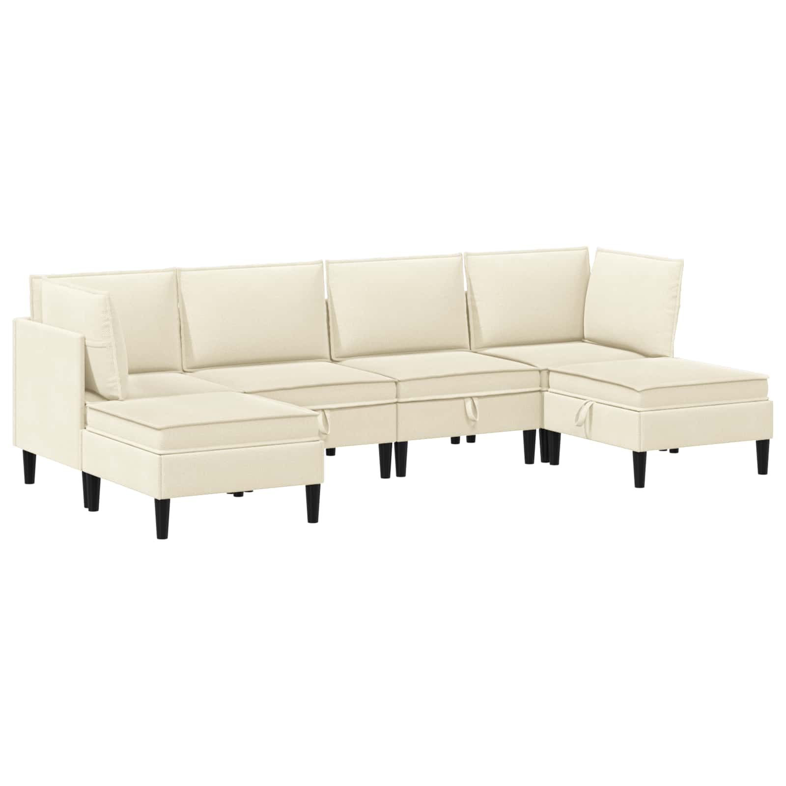 Woonkamer Meubelset 6 st Crèmekleurig Stof