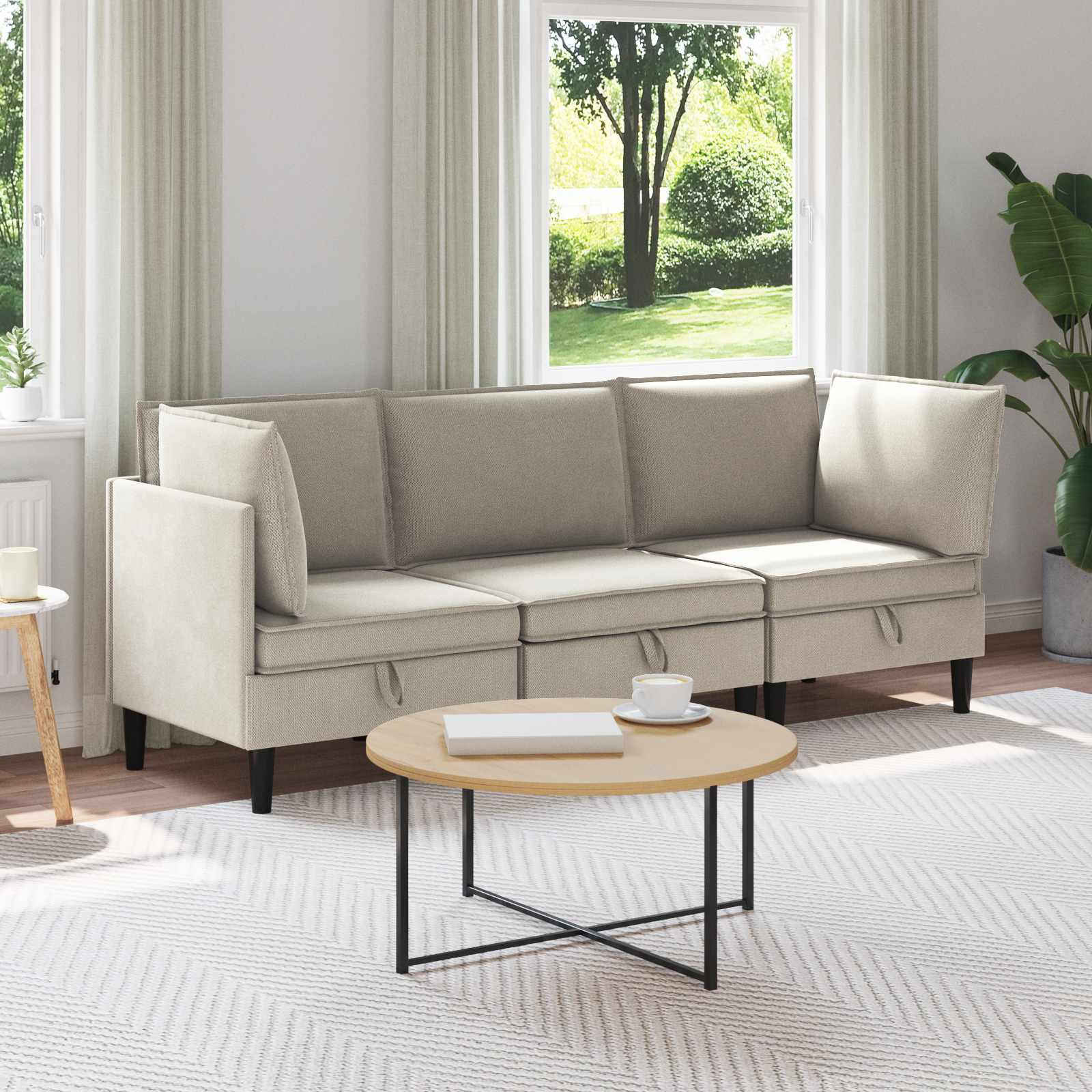 Woonkamer Meubelset 3 st Havermout Stof