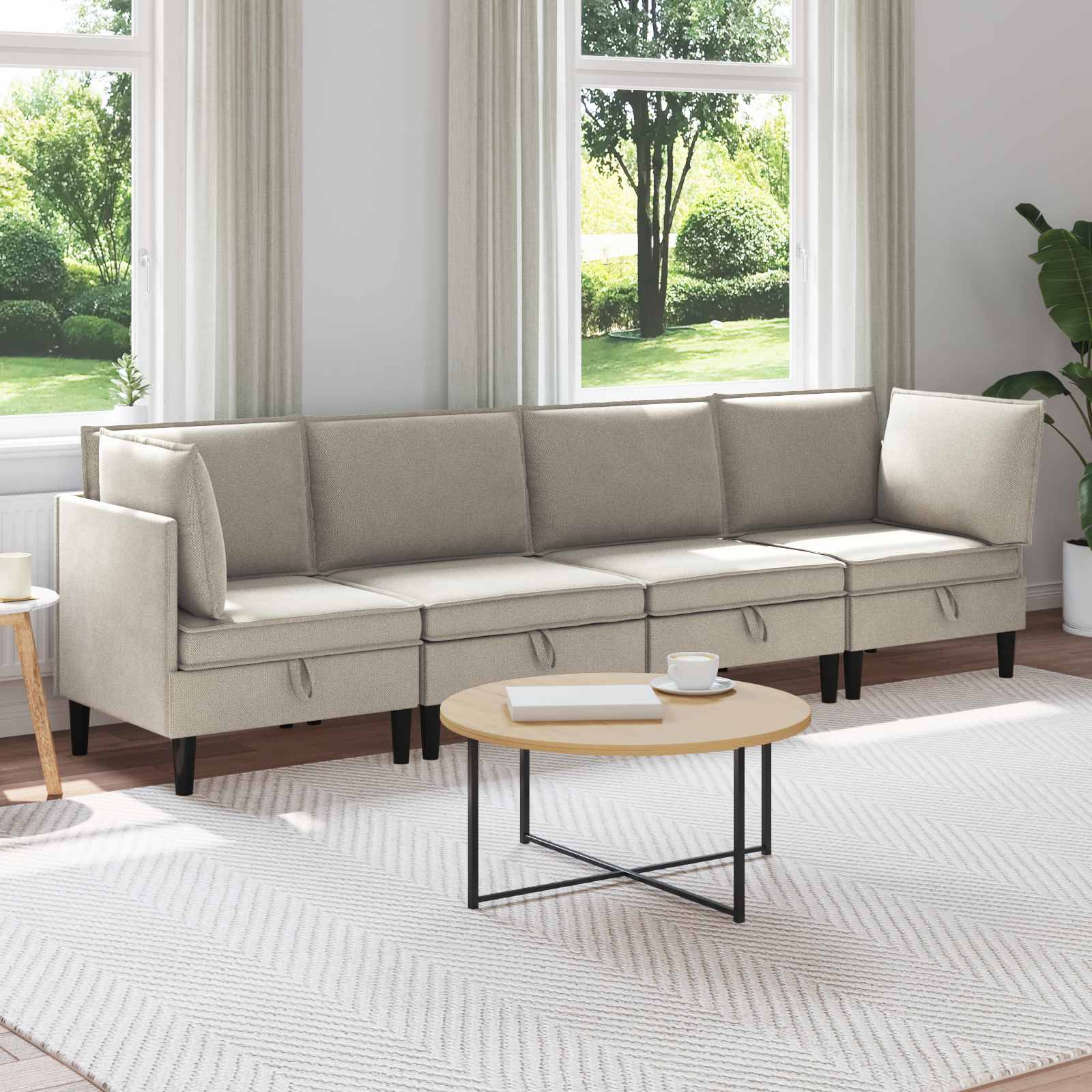 Woonkamer Meubelset 4 st Havermout Stof