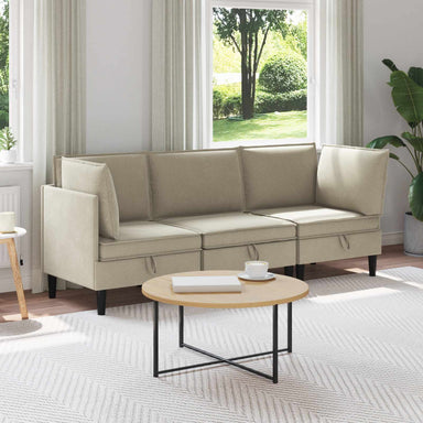 Woonkamer Meubelset 3 st Zand Stof