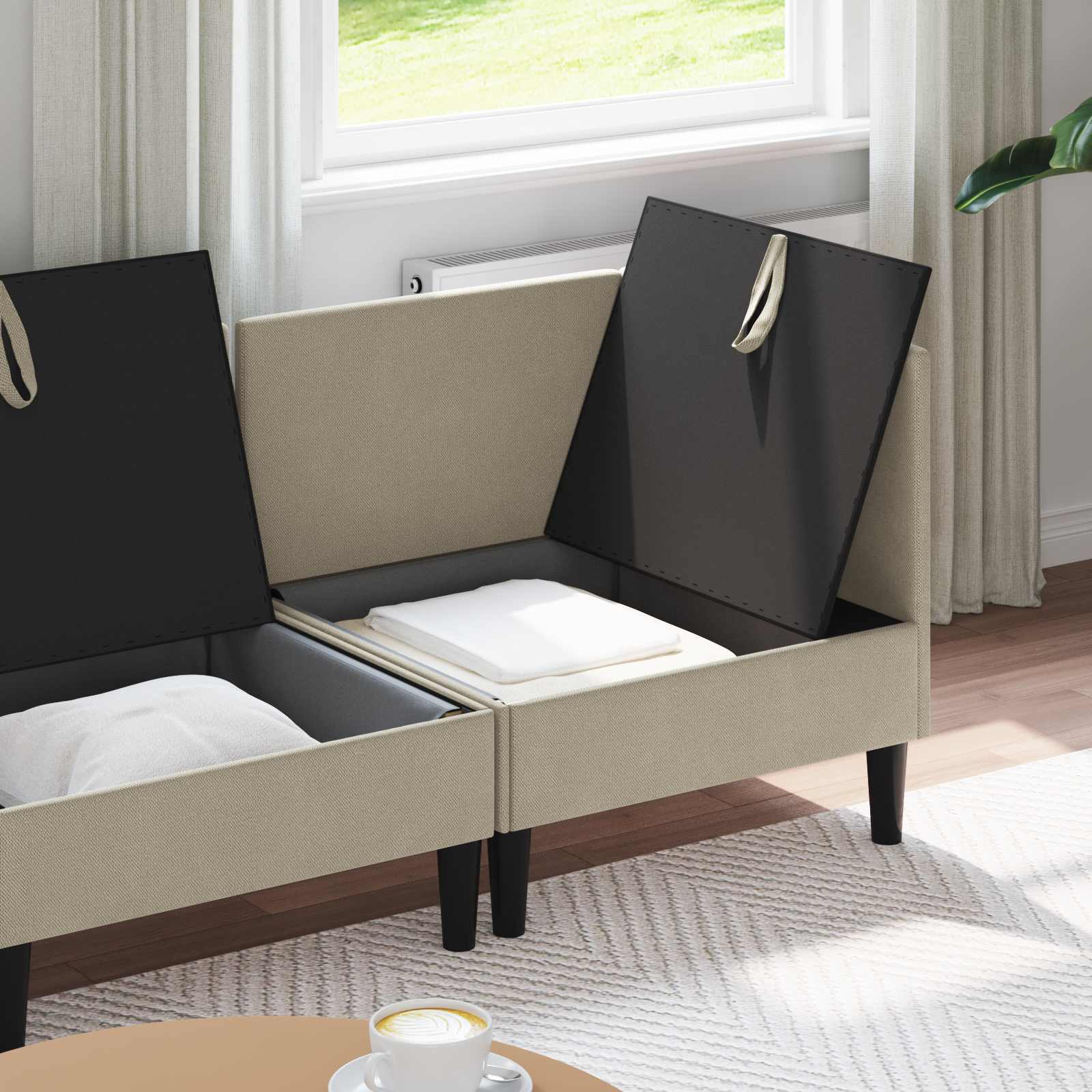Woonkamer Meubelset 4 st Zand Stof