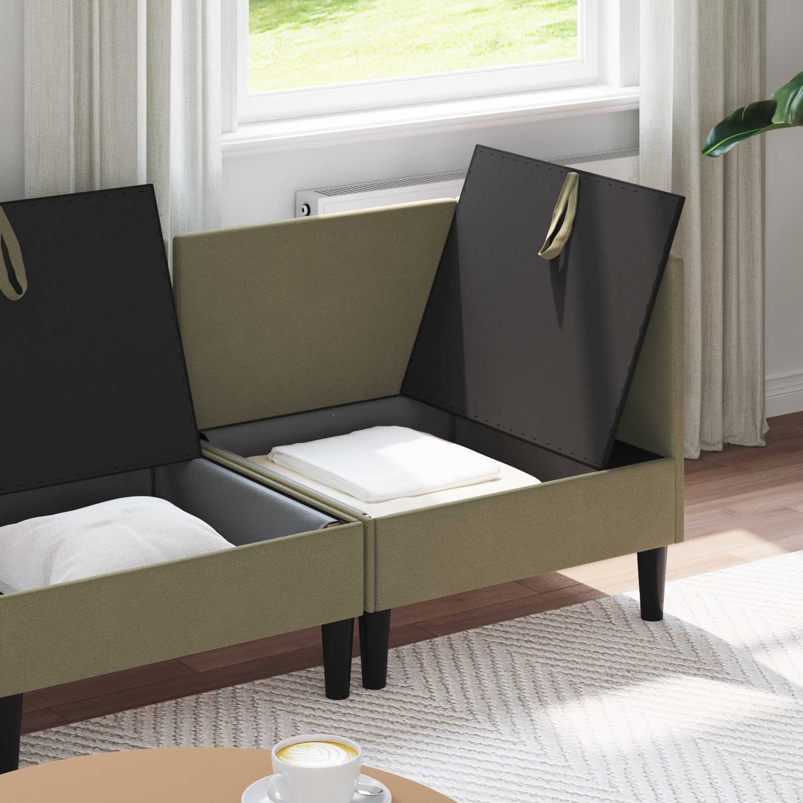 Woonkamer Meubelset 3 st Kaki Stof