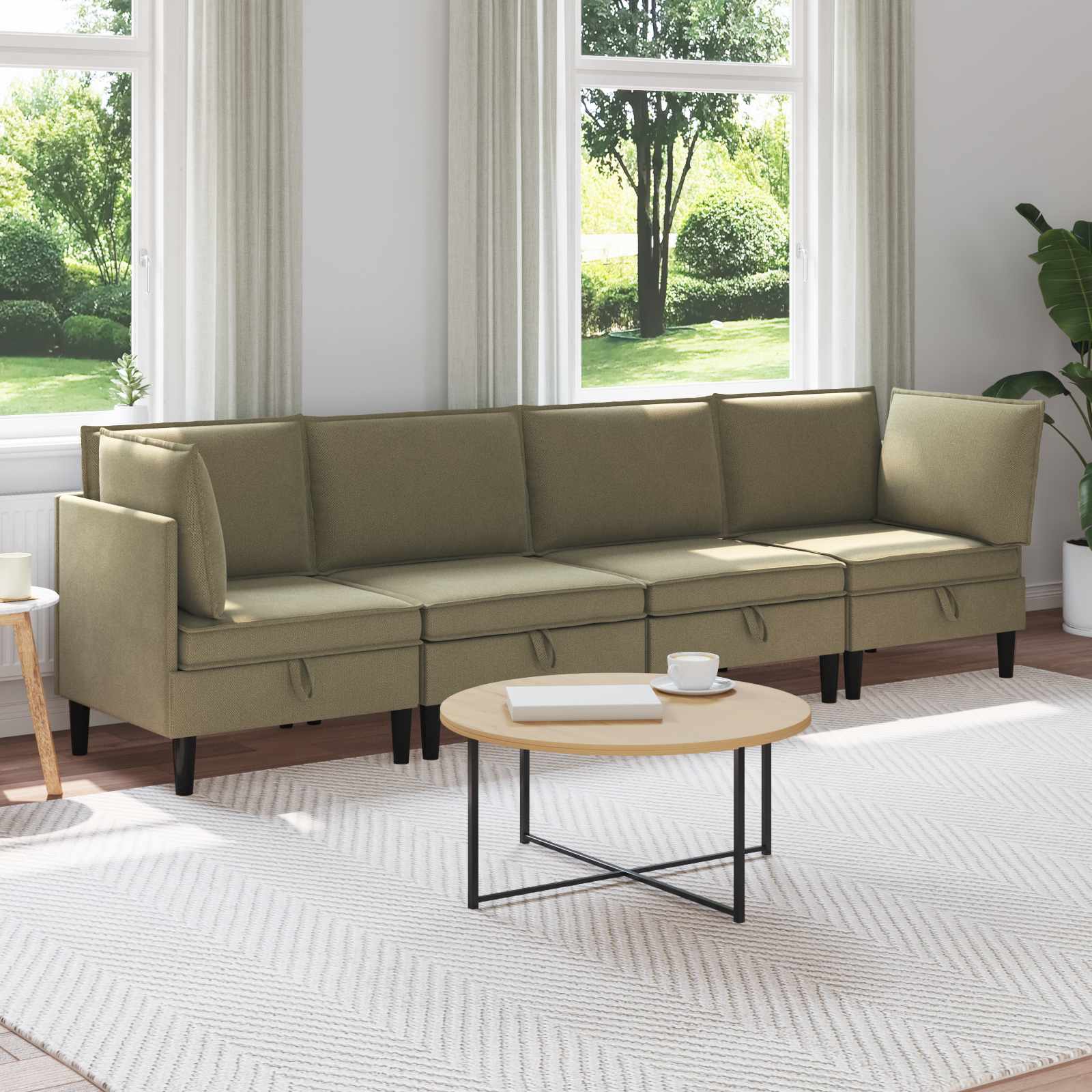 Woonkamer Meubelset 4 st Kaki Stof