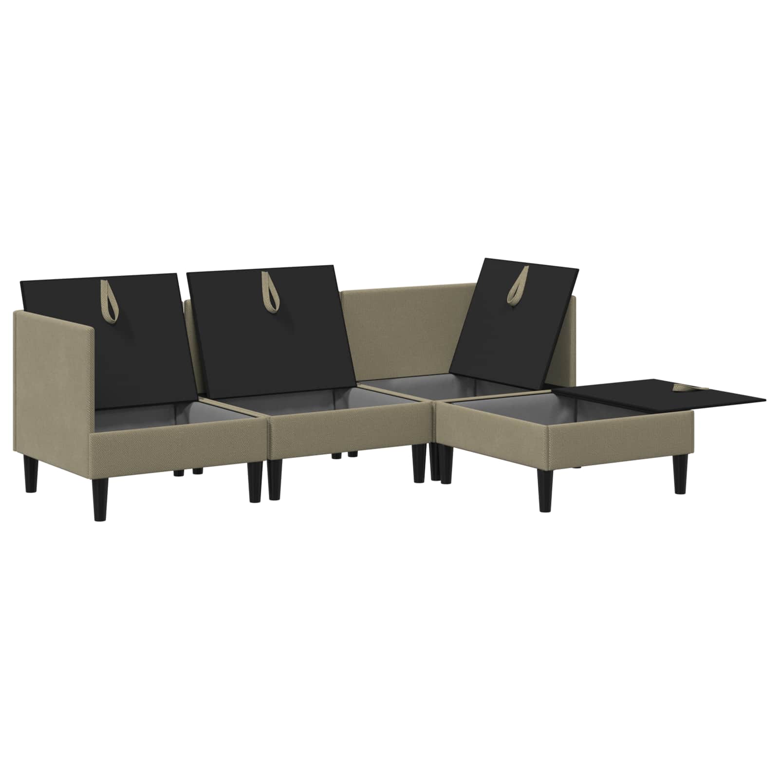 Woonkamer Meubelset 4 st Kaki Stof