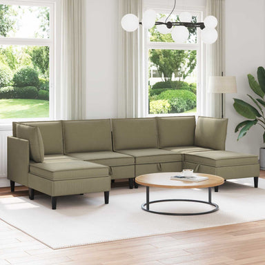 Woonkamer Meubelset 6 st Kaki Stof