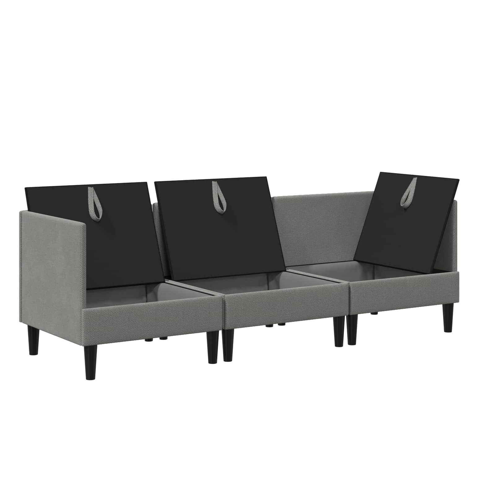Woonkamer Meubelset 3 st Donkergrijs Stof