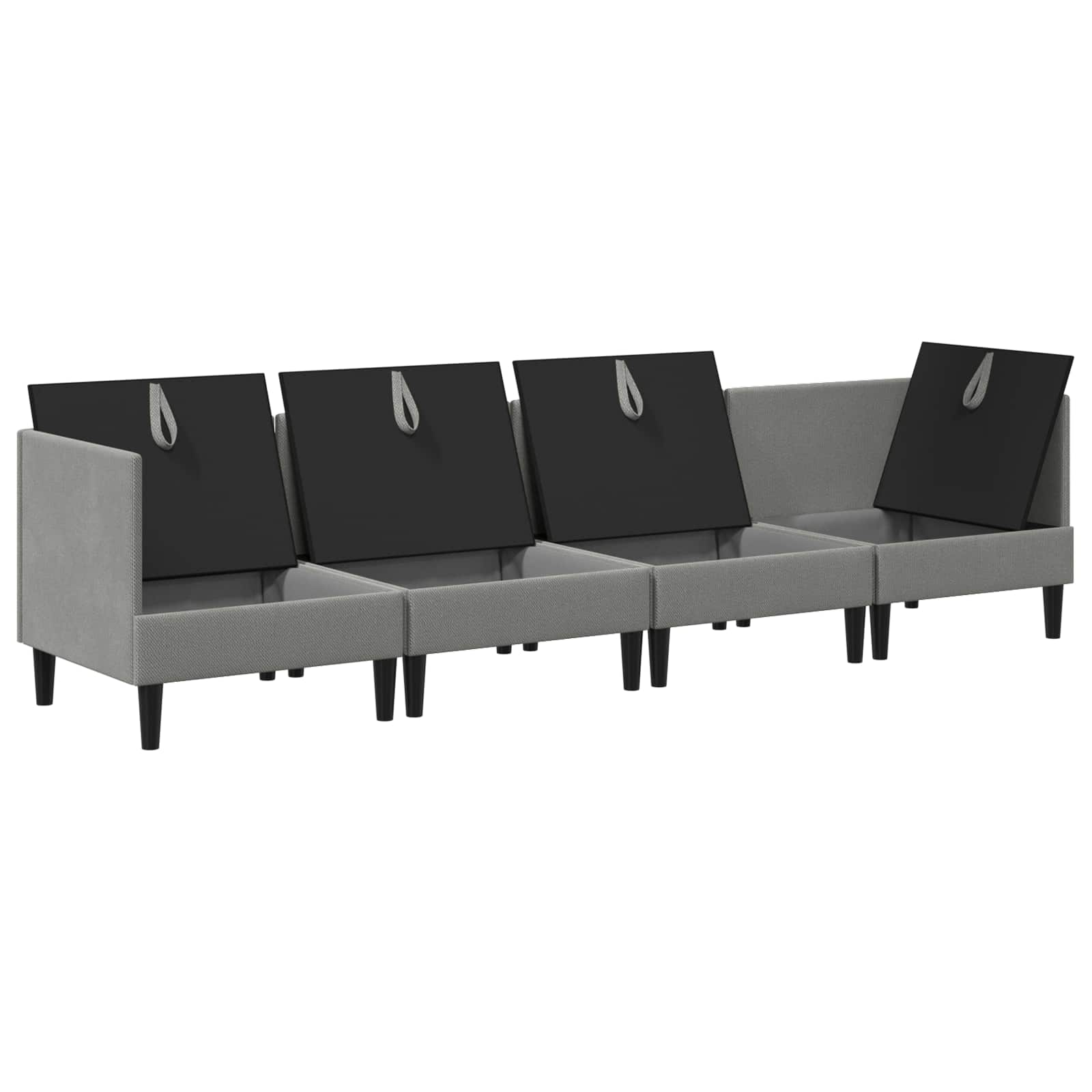 Woonkamer Meubelset 4 st Donkergrijs Stof