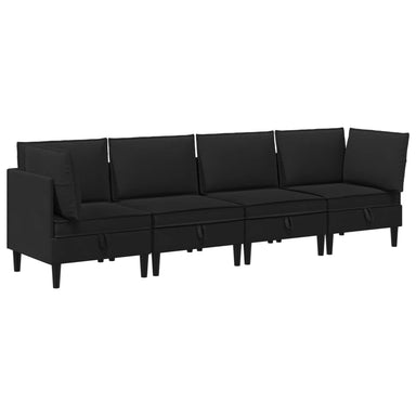 Woonkamer Meubelset 4 st Zwart Stof