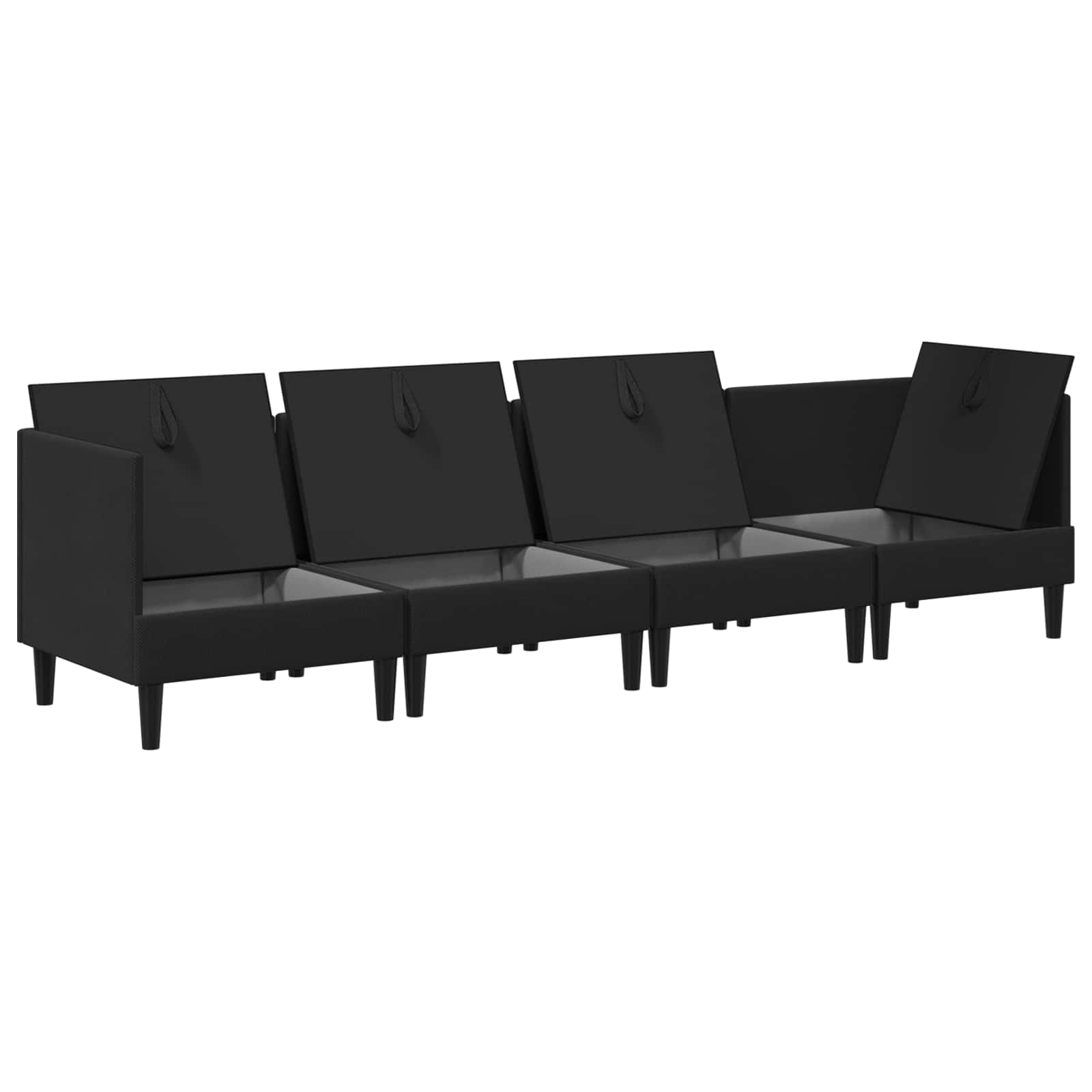 Woonkamer Meubelset 4 st Zwart Stof
