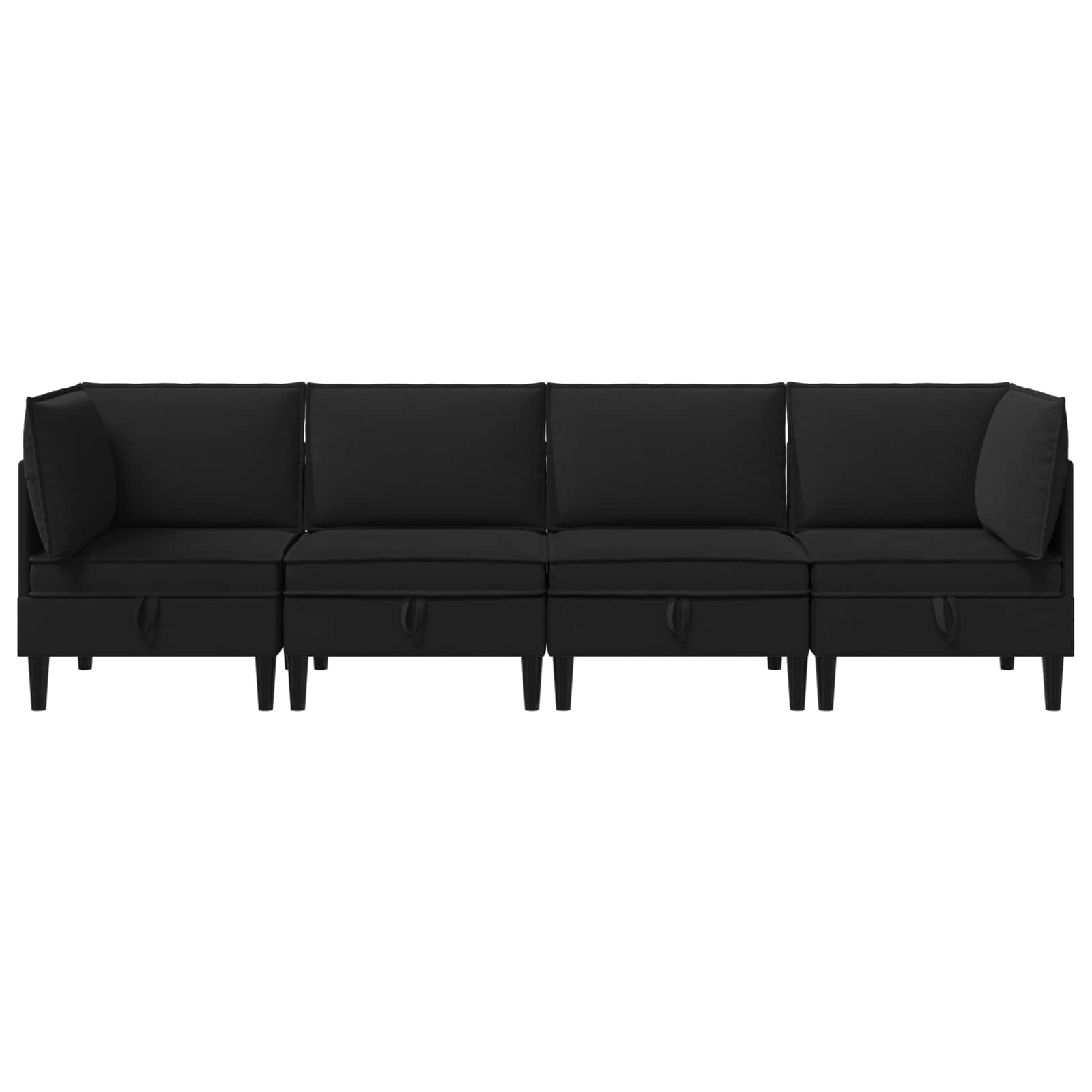 Woonkamer Meubelset 4 st Zwart Stof