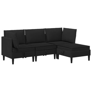 Woonkamer Meubelset 4 st Zwart Stof