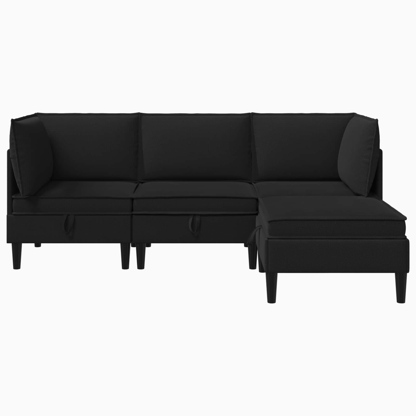 Woonkamer Meubelset 4 st Zwart Stof