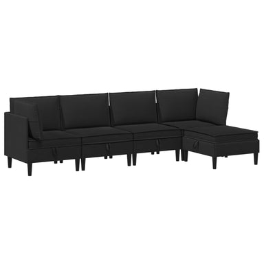 Woonkamer Meubelset 5 st Zwart Stof