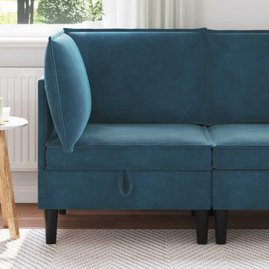 Bank met opslag Blauw Fluweel