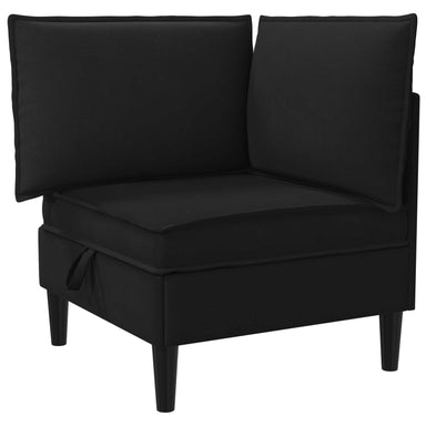 Hoeksofa met Opbergruimte Zwart Fluweel