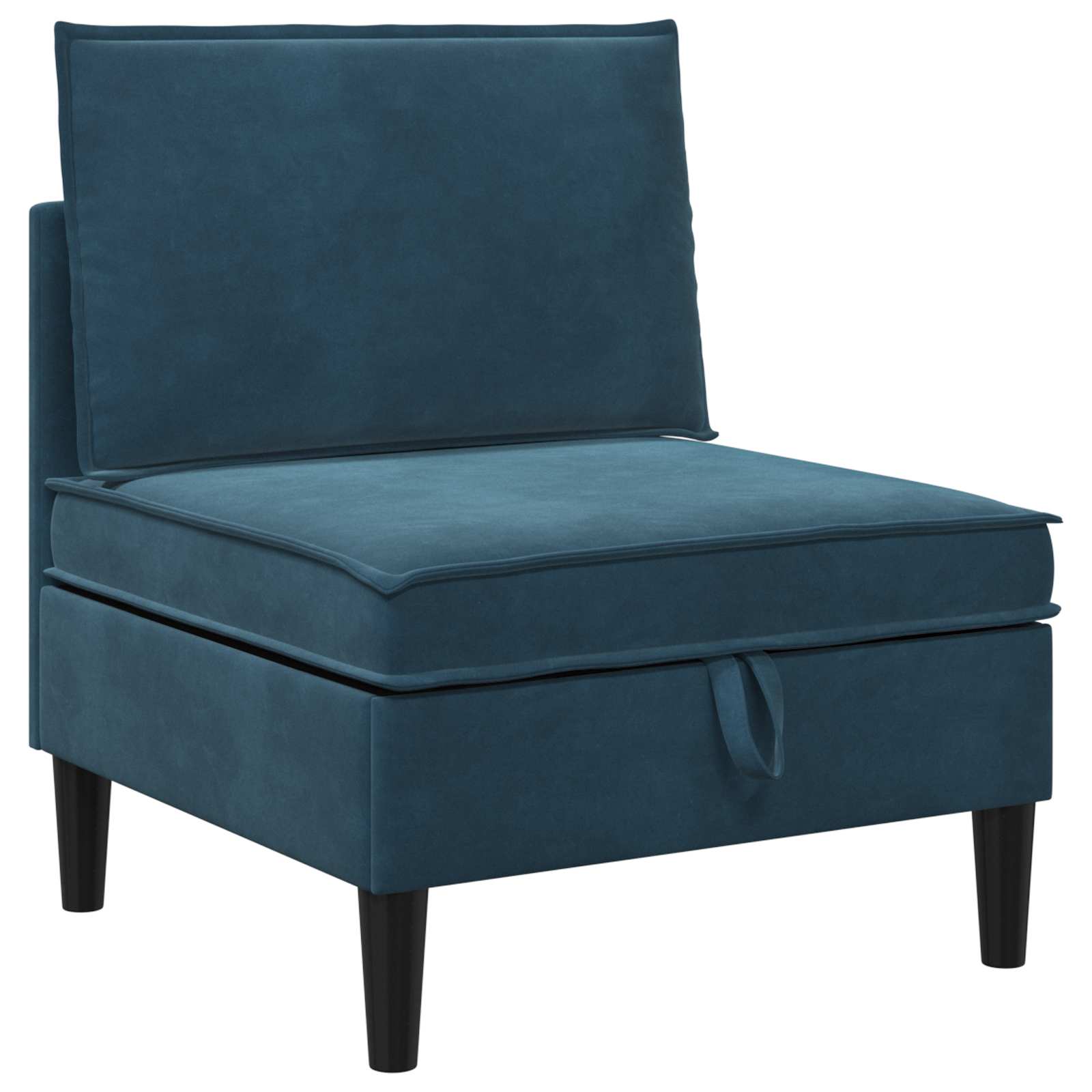 Middelste Bank met Opbergruimte Blauw Fluweel