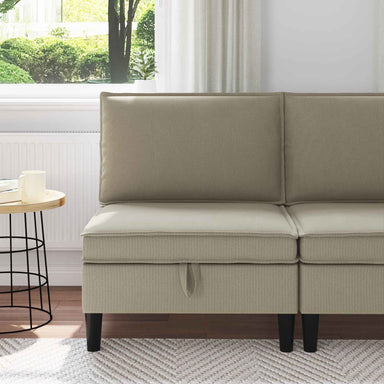 Middelse Sofa met Opbergruimte Zand Fluweel