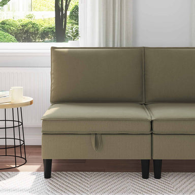 Middelse Sofa met Opbergruimte Kaki Fluweel