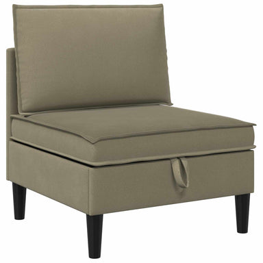 Middelse Sofa met Opbergruimte Kaki Fluweel