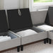 Middelse Sofa met Opbergruimte Lichtgrijs Fluweel