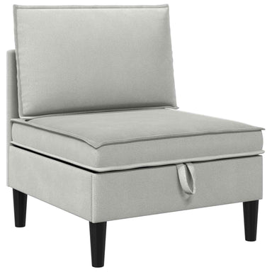 Middelse Sofa met Opbergruimte Lichtgrijs Fluweel