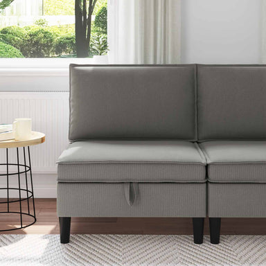 Middelse Sofa met Opbergruimte Donkergrijs Fluweel