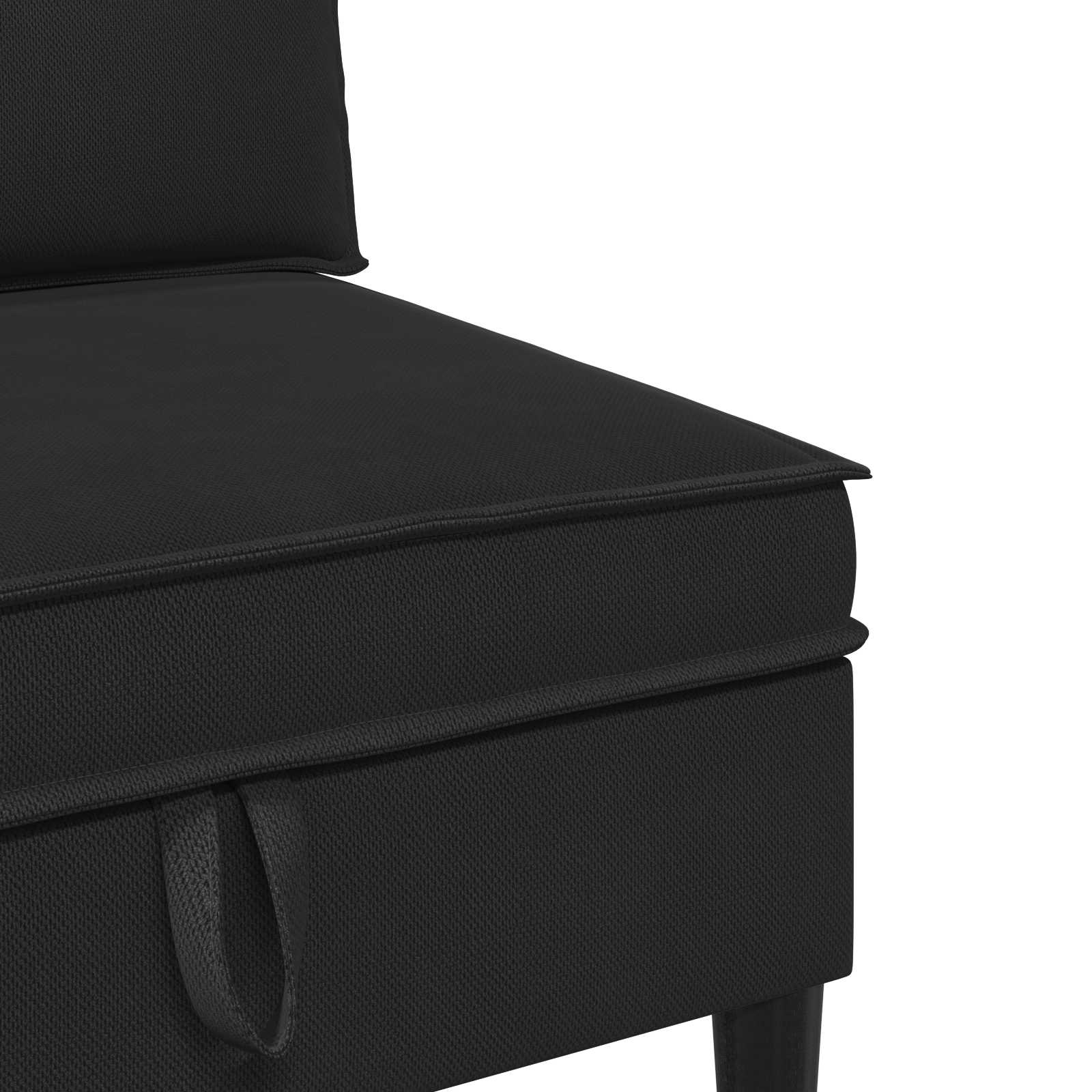 Middelse Sofa met Opbergruimte Zwart Fluweel