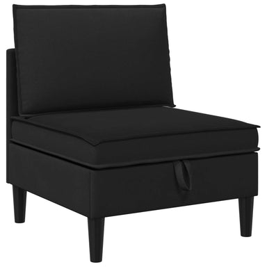 Middelse Sofa met Opbergruimte Zwart Fluweel