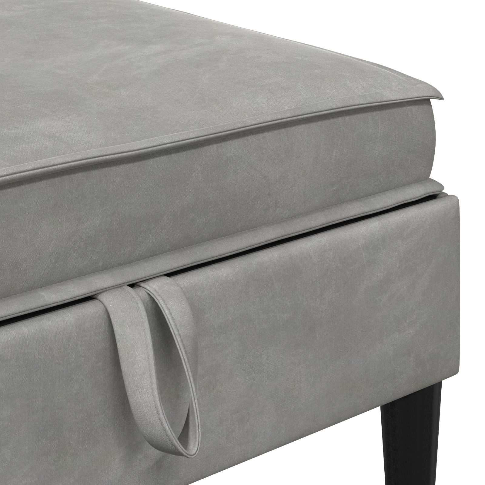 Sofa Kruk met Opslag Lichtgrijs Fluweel