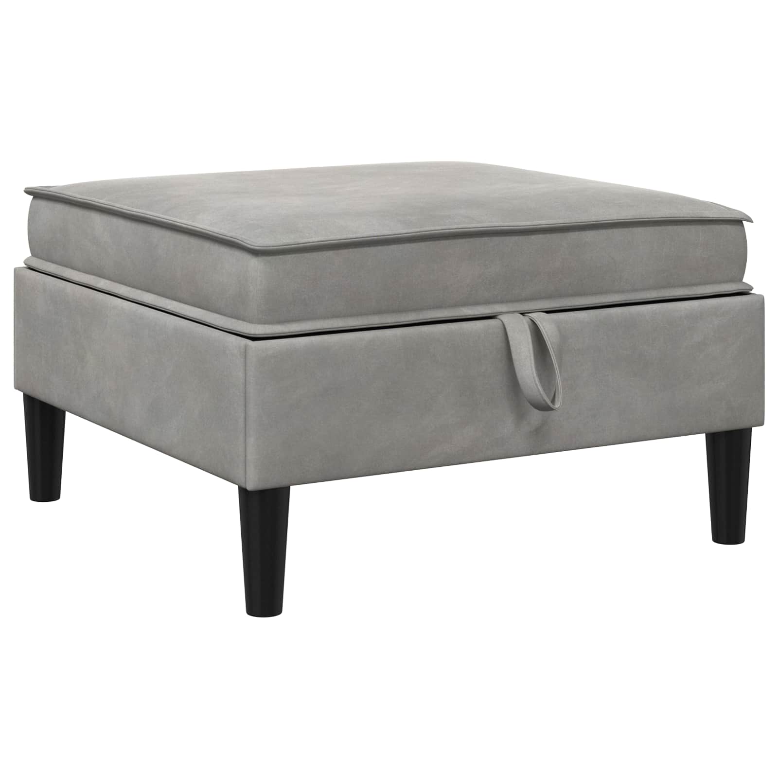 Sofa Kruk met Opslag Lichtgrijs Fluweel