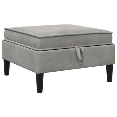 Sofa Kruk met Opslag Lichtgrijs Fluweel
