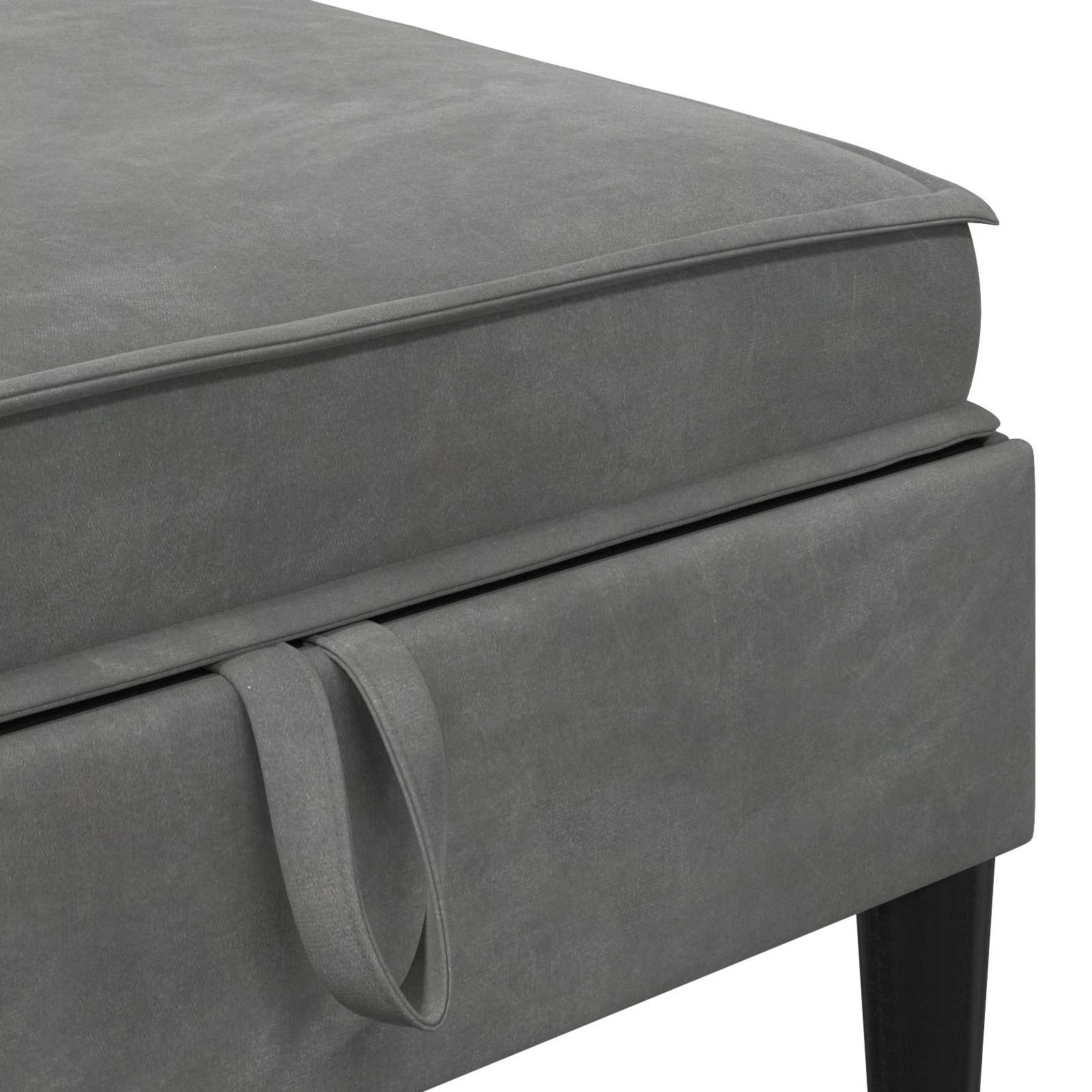 Sofa Kruk met Opslag Donkergrijs Fluweel