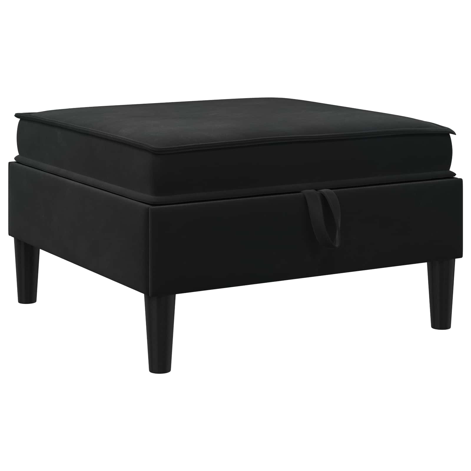Sofa Kruk met Opslag Zwart Fluweel