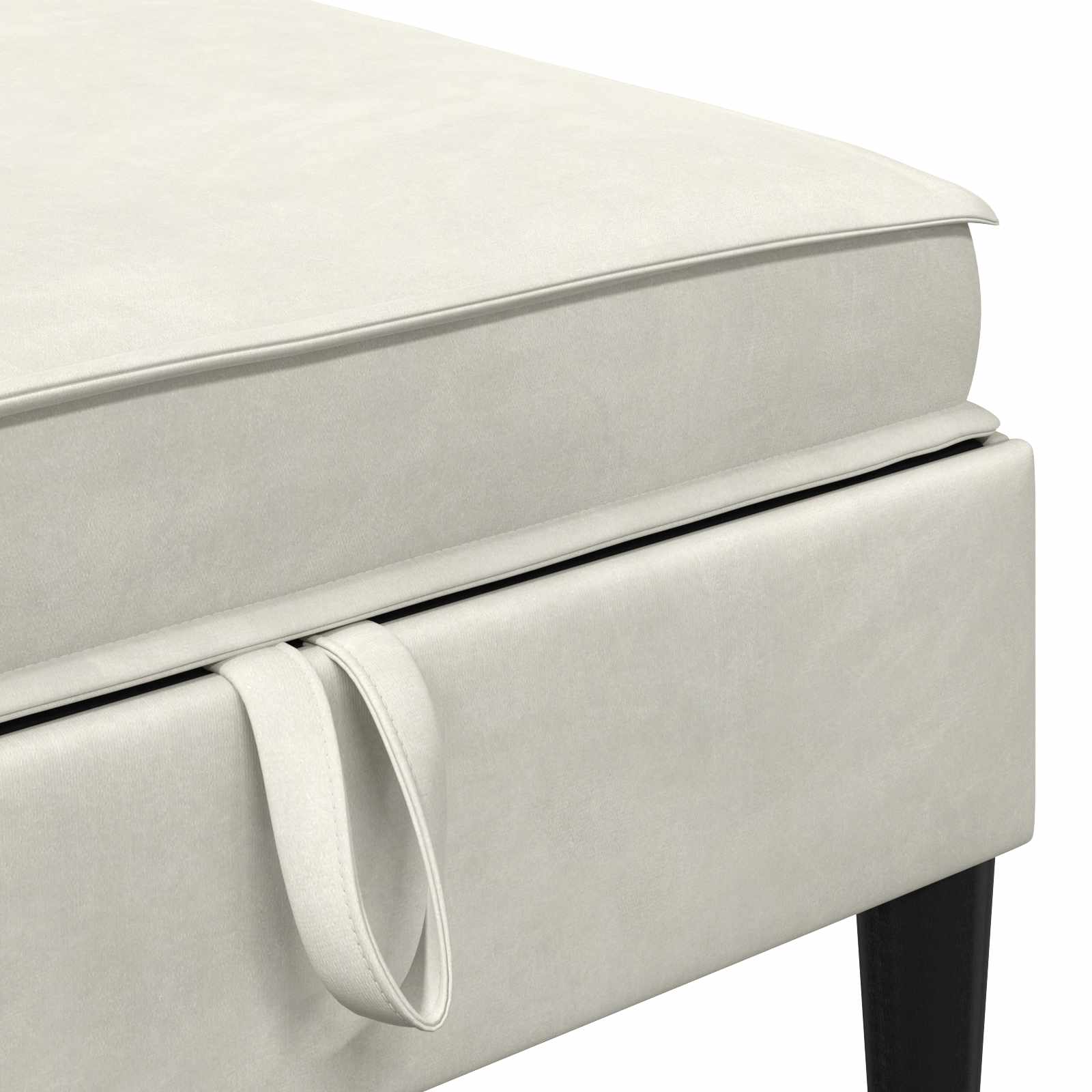 Sofa Kruk met Opslag Crèmekleurig Fluweel