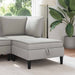 Sofa Kruk met Opslag Lichtgrijs Fluweel