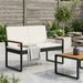 Tuinbank Zwart en Cream Wit 107 x 61 x 80 cm poly rattan