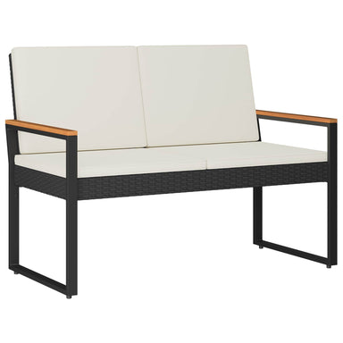 Tuinbank Zwart en Cream Wit 107 x 61 x 80 cm poly rattan