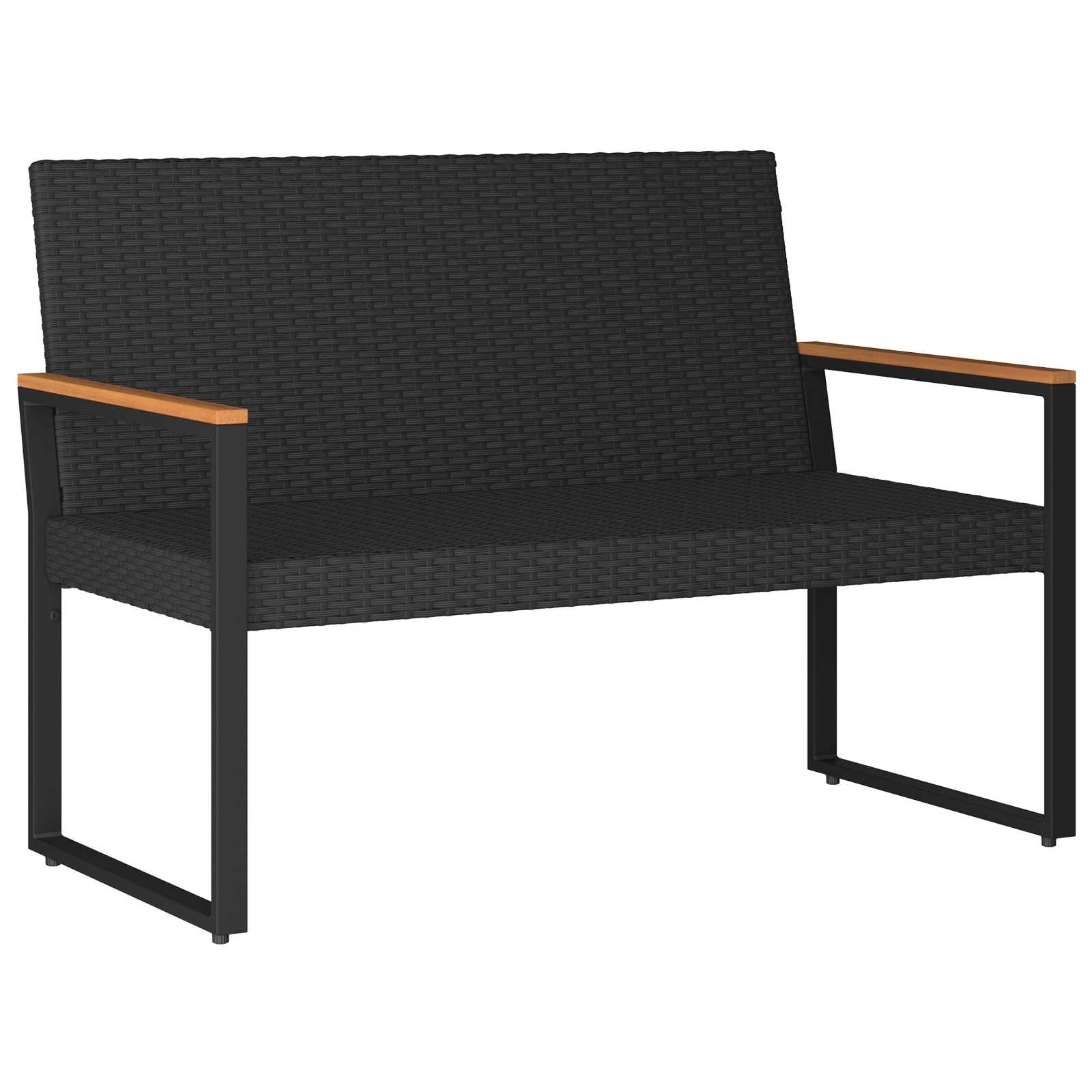 Tuinbank Zwart en Cream Wit 107 x 61 x 80 cm poly rattan