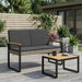 Tuinbank Grijs en Donkergrijs 107 x 61 x 80 cm poly rattan