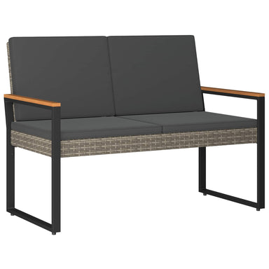 Tuinbank Grijs en Donkergrijs 107 x 61 x 80 cm poly rattan