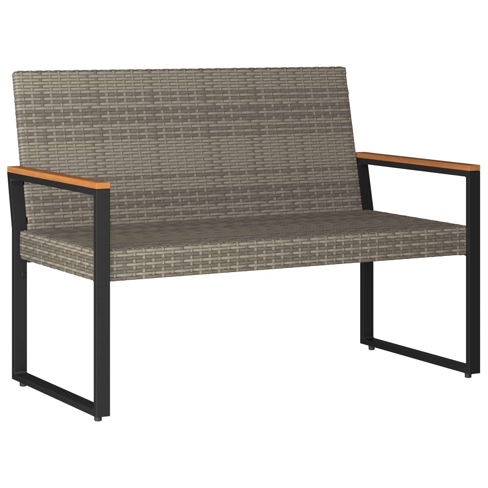 Tuinbank Grijs en Donkergrijs 107 x 61 x 80 cm poly rattan