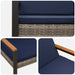 Tuinbank Grijs en Marineblauw 107 x 61 x 80 cm poly rattan