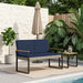 Tuinbank Grijs en Marineblauw 107 x 61 x 80 cm poly rattan