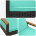 Tuinbank Zwart en Turquoise 107 x 61 x 80 cm poly rattan