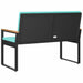 Tuinbank Zwart en Turquoise 107 x 61 x 80 cm poly rattan