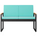 Tuinbank Zwart en Turquoise 107 x 61 x 80 cm poly rattan