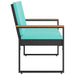 Tuinbank Zwart en Turquoise 107 x 61 x 80 cm poly rattan