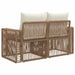 Tuinbank 2-Aantal zitplaatsen Beige poly rattan
