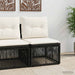 Armloze Sofa eenheid Zwart poly rattan
