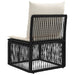 Armloze Sofa eenheid Zwart poly rattan